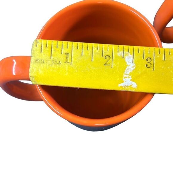 Plain Orange Ceramic Hot Cold Coffee Tea Mug Cup Size 3.25" x 5" Set Of 2 - Picture 6 of 6